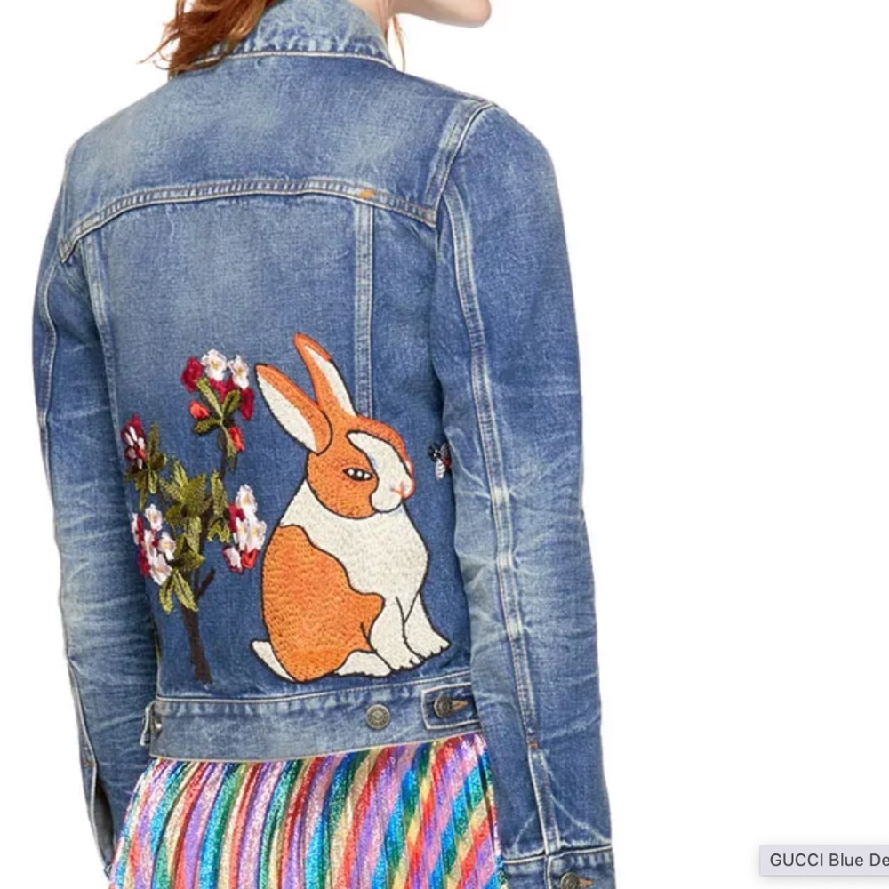 GUCCI Blue Denim ‘Hollywood’ Bunny Jacket 100% Authentic  IT 38